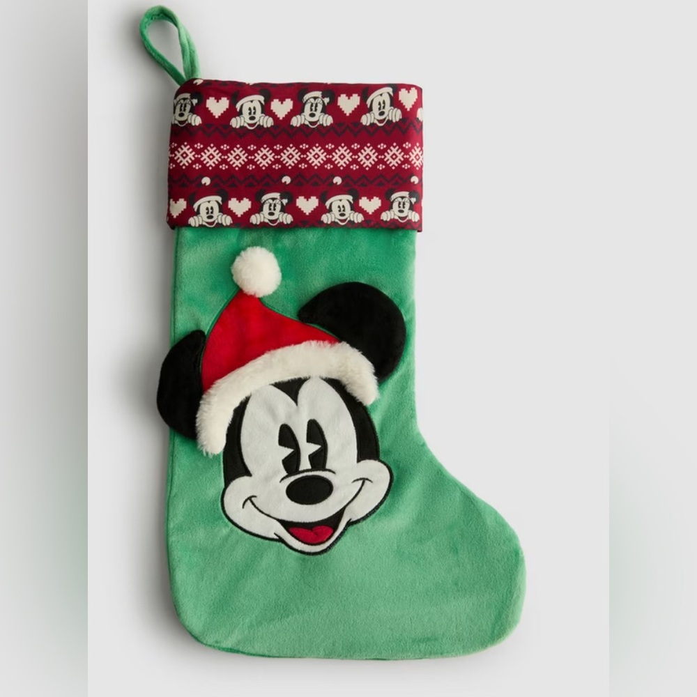 Disney Mickey Mouse Holiday Stocking - Red and Green